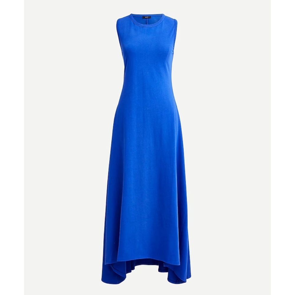 J Crew Royal Blue 100% Cotton Sleeveless High Low Casual Maxi Dress Size XXSP